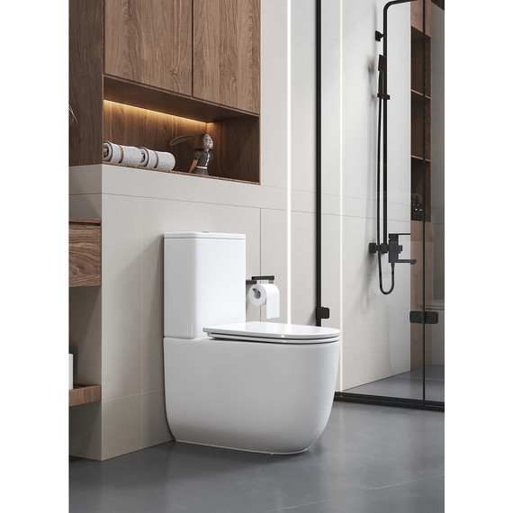 Унитаз-компакт безободковый Aquatek Optima Plus AQ4452-00 с тонкой крышкой микролифт (система смыва Торнадо) - фото 6