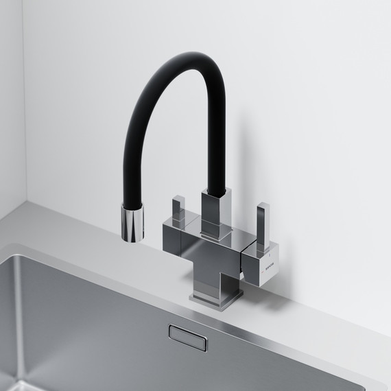 Смеситель для кухни Sancos Arno SC4005CH, хром/чёрный - фото 4