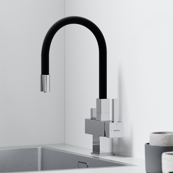 Смеситель для кухни Sancos Arno SC4005CH, хром/чёрный - фото 7