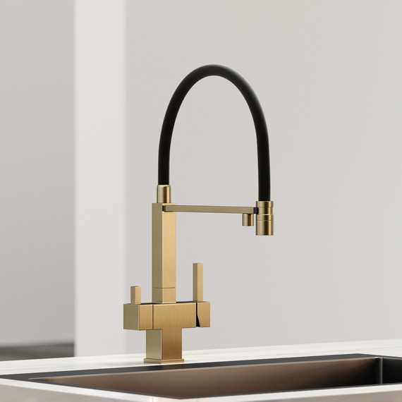 Смеситель для кухни Sancos Moro SC4006BG, брашированное золото/чёрный - фото 3