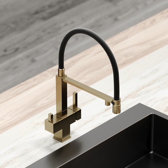 Смеситель для кухни Sancos Moro SC4006BG, брашированное золото/чёрный - фото 4