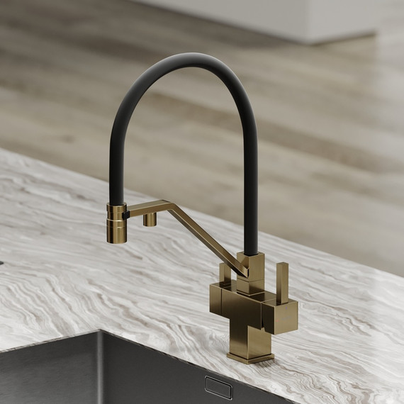 Смеситель для кухни Sancos Loro SC4007BG, брашированное золото/чёрный - фото 4