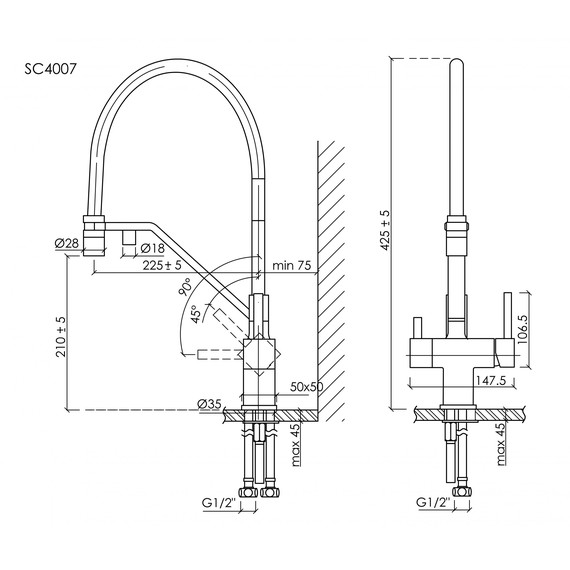Смеситель для кухни Sancos Loro SC4007CH, хром/чёрный - фото 8