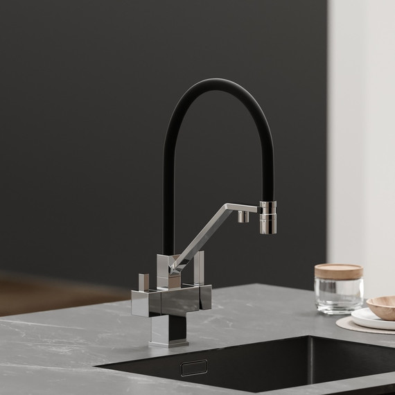 Смеситель для кухни Sancos Loro SC4007CH, хром/чёрный - фото 3