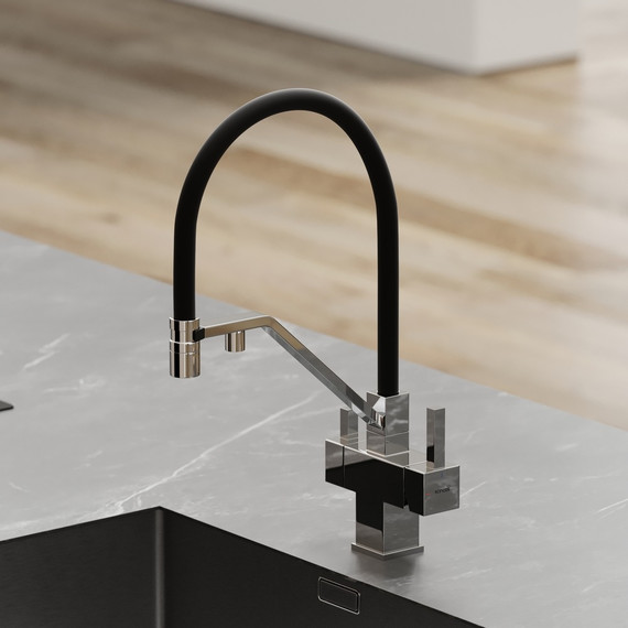 Смеситель для кухни Sancos Loro SC4007CH, хром/чёрный - фото 4