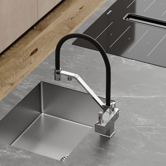 Смеситель для кухни Sancos Loro SC4007CH, хром/чёрный - фото 6