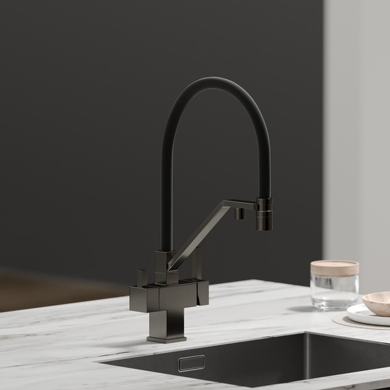 Смеситель для кухни Sancos Loro SC4007GG, вороненая сталь/чёрный - фото 2