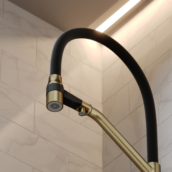 Смеситель для кухни Sancos Orta SC4008BG, брашированное золото/чёрный - фото 7