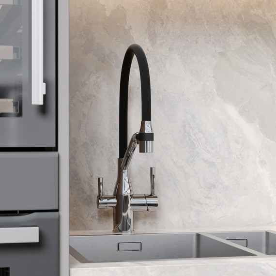 Смеситель для кухни Sancos Orta SC4008CH, хром/чёрный - фото 6