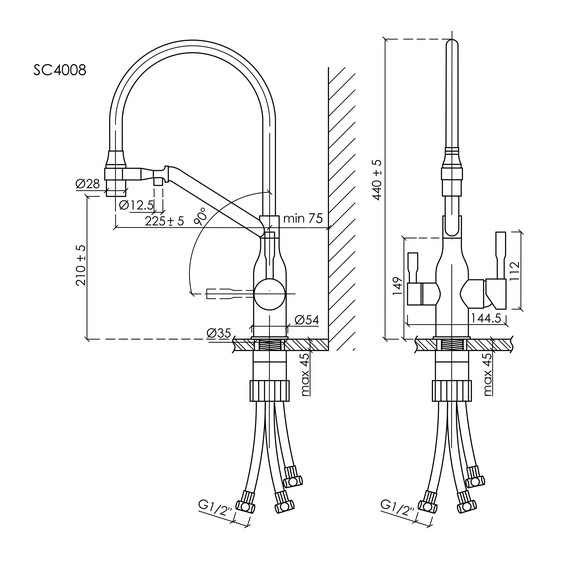 Смеситель для кухни Sancos Orta SC4008MB, чёрный матовый/чёрный - фото 8