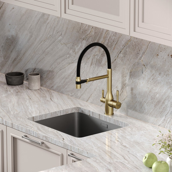 Смеситель для кухни Sancos Garda SC4009BG, брашированное золото/чёрный - фото 2