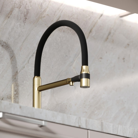 Смеситель для кухни Sancos Garda SC4009BG, брашированное золото/чёрный - фото 4