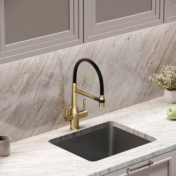 Смеситель для кухни Sancos Garda SC4009BG, брашированное золото/чёрный - фото 7