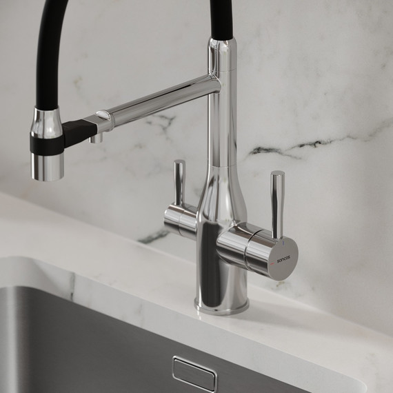 Смеситель для кухни Sancos Garda SC4009CH, хром/чёрный - фото 7