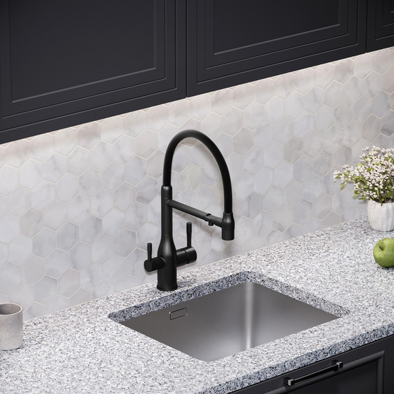 Смеситель для кухни Sancos Garda SC4009MB, чёрный матовый/чёрный - фото 4