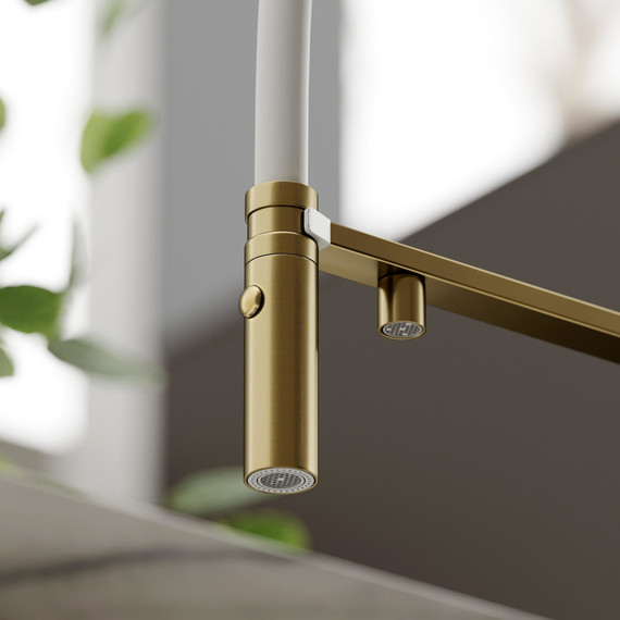 Смеситель для кухни Sancos Imola SC4010BG, брашированное золото/белый - фото 3