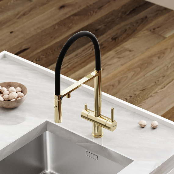 Смеситель для кухни Sancos Imola SC4010ZG, полированное золото - фото 5