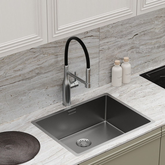 Смеситель для кухни Sancos Pride SC4011BNG, нержавеющая сталь/чёрный - фото 2