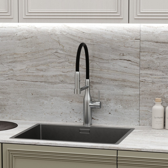 Смеситель для кухни Sancos Pride SC4011BNG, нержавеющая сталь/чёрный - фото 3