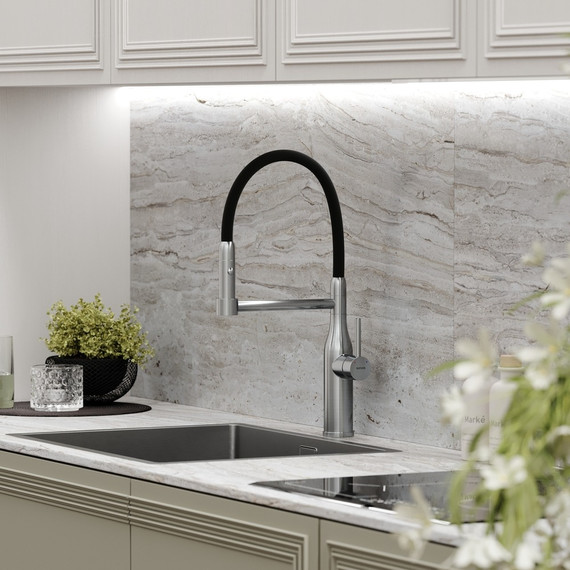 Смеситель для кухни Sancos Pride SC4011BNG, нержавеющая сталь/чёрный - фото 4