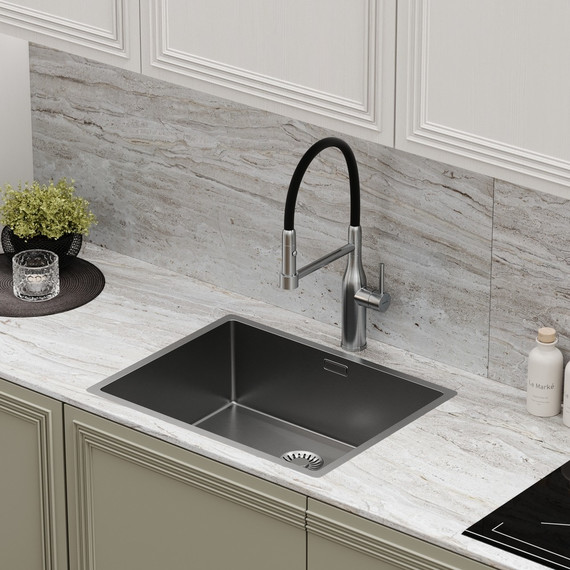 Смеситель для кухни Sancos Pride SC4011BNG, нержавеющая сталь/чёрный - фото 7