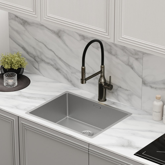 Смеситель для кухни Sancos Pride SC4011GG, вороненая сталь/чёрный - фото 2