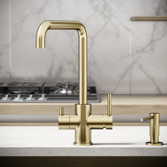 Смеситель для кухни Sancos Vela SC4013BG, брашированное золото - фото 4