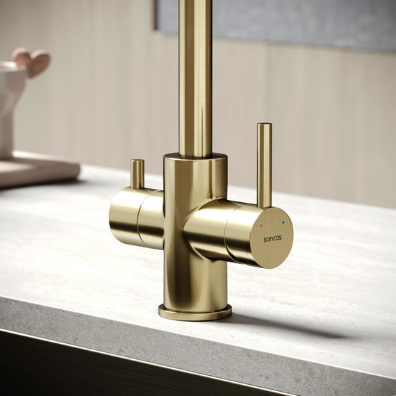 Смеситель для кухни Sancos Vela SC4013BG, брашированное золото - фото 7