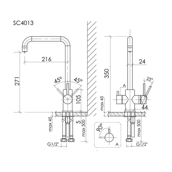 Смеситель для кухни Sancos Vela SC4013MB, чёрный матовый - фото 9
