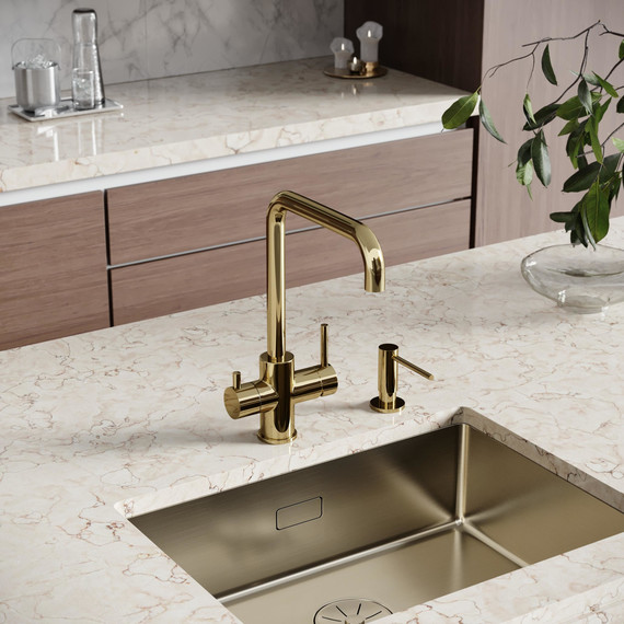 Смеситель для кухни Sancos Vela SC4013ZG, полированное золото - фото 2