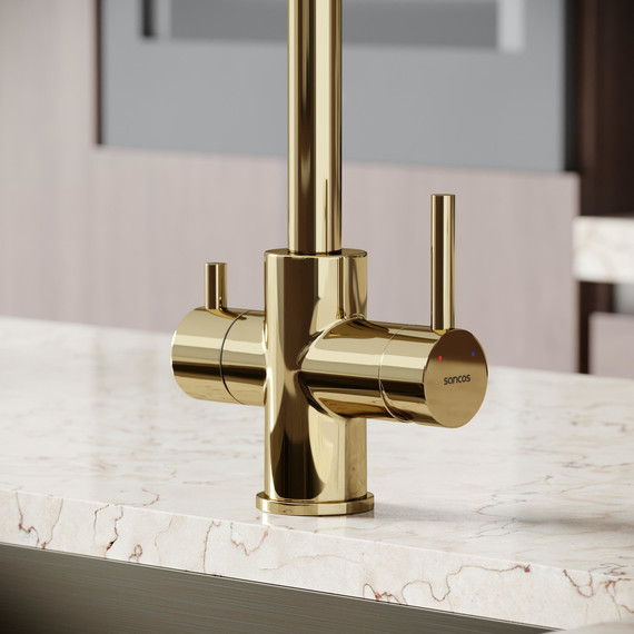 Смеситель для кухни Sancos Vela SC4013ZG, полированное золото - фото 7