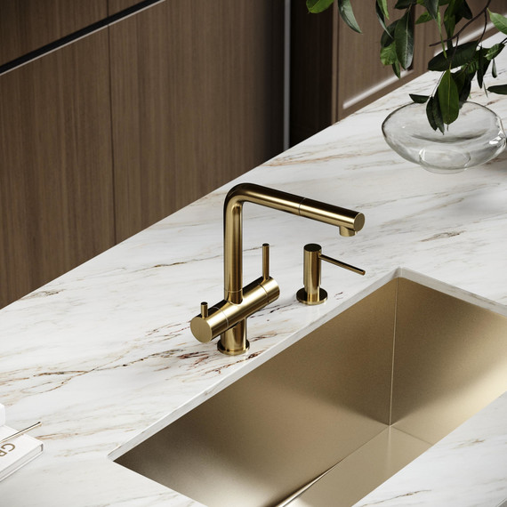 Смеситель для кухни Sancos Spin SC4015BG, брашированное золото - фото 2