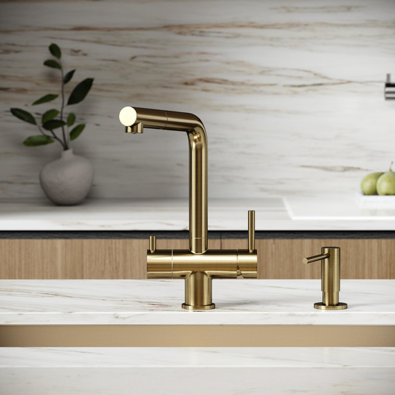 Смеситель для кухни Sancos Spin SC4015BG, брашированное золото - фото 4