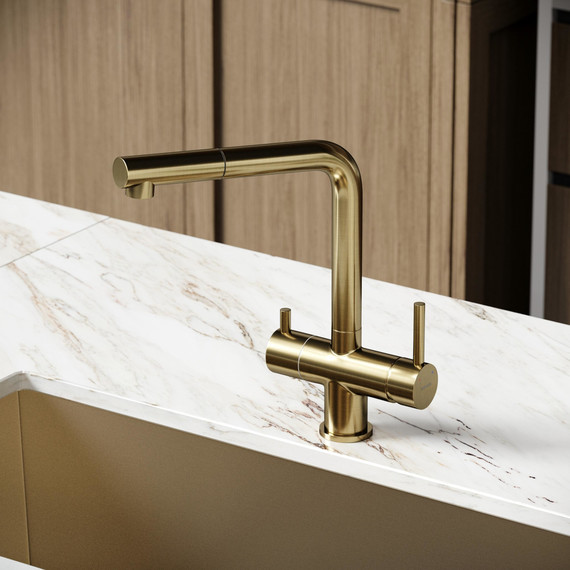 Смеситель для кухни Sancos Spin SC4015BG, брашированное золото - фото 7