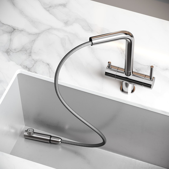 Смеситель для кухни Sancos Spin SC4015BN, брашированный никель - фото 8