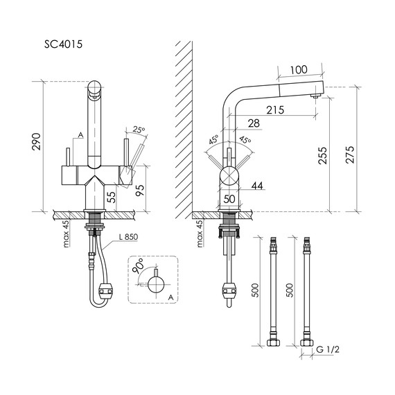 Смеситель для кухни Sancos Spin SC4015GG, вороненая сталь - фото 10