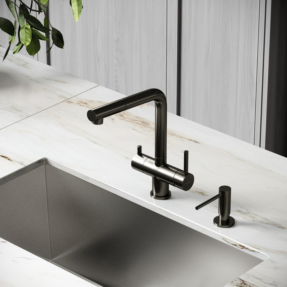 Смеситель для кухни Sancos Spin SC4015GG, вороненая сталь - фото 3