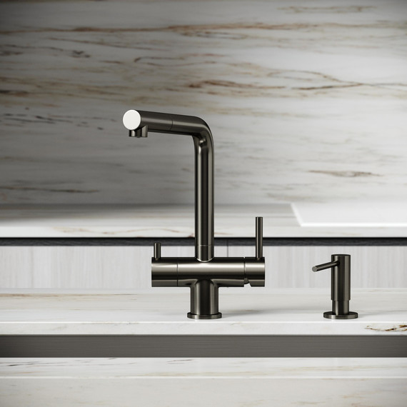 Смеситель для кухни Sancos Spin SC4015GG, вороненая сталь - фото 4
