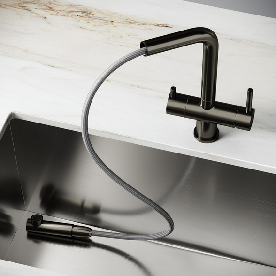 Смеситель для кухни Sancos Spin SC4015GG, вороненая сталь - фото 9