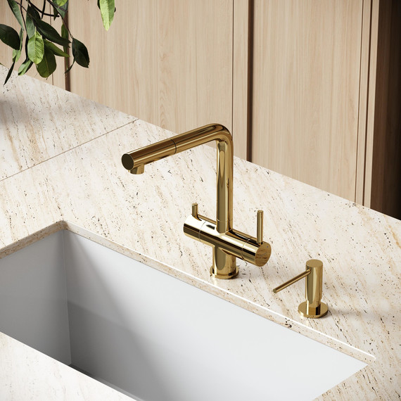 Смеситель для кухни Sancos Spin SC4015ZG, полированное золото - фото 3