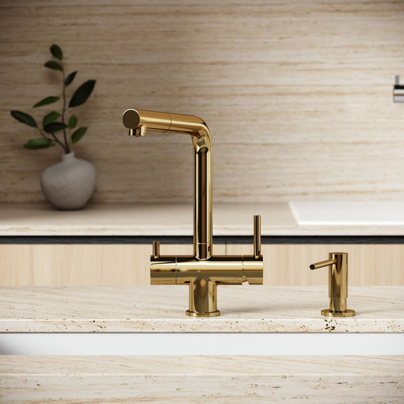 Смеситель для кухни Sancos Spin SC4015ZG, полированное золото - фото 4