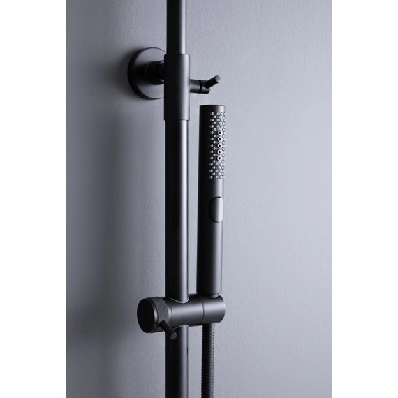 Душевая стойка с термостатом Allen Brau Fantasy 5.11001-31, чёрный матовый - фото 5