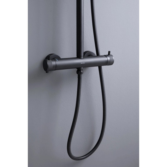 Душевая стойка с термостатом Allen Brau Fantasy 5.11001-31, чёрный матовый - фото 6