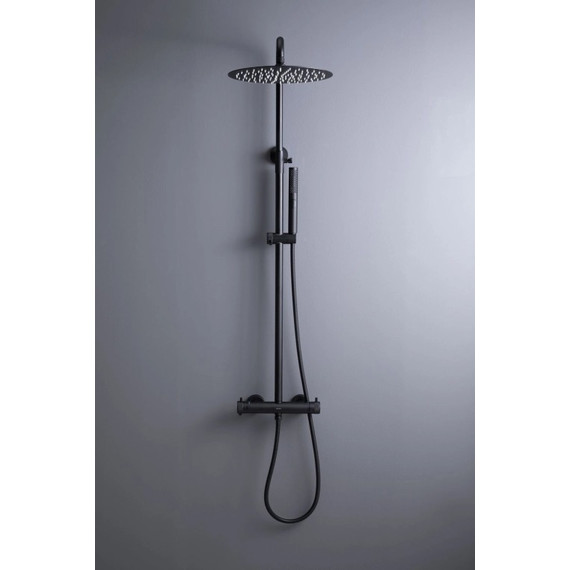 Душевая стойка с термостатом Allen Brau Fantasy 5.11001-31, чёрный матовый - фото 9