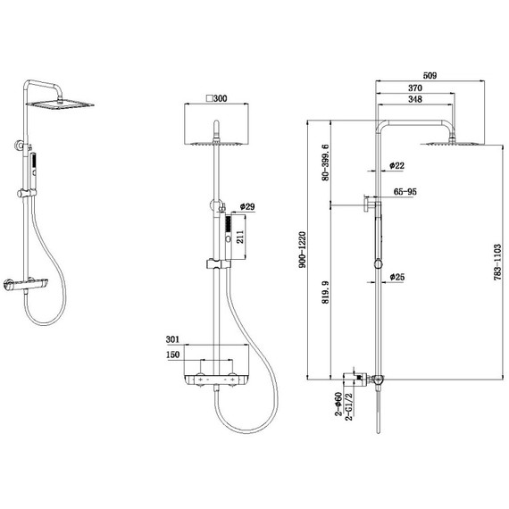 Душевая стойка с термостатом Allen Brau Infinity 5.21032-00 - фото 6