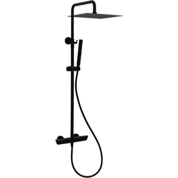 Душевая стойка с термостатом Allen Brau Infinity 5.21032-31, чёрный матовый - фото 