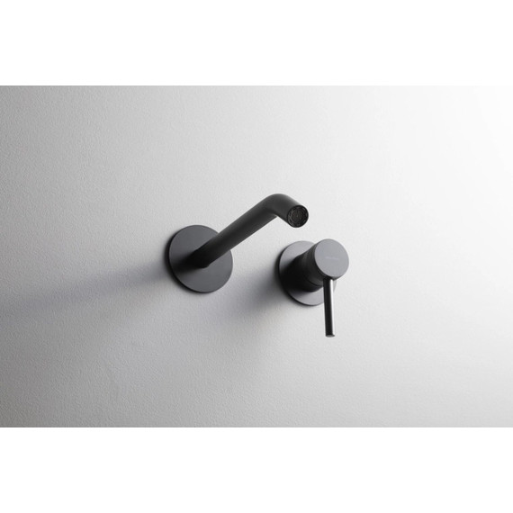 Смеситель для раковины настенный Allen Brau Priority 5.31A03-31 (со скрытой частью) чёрный матовый - фото 8