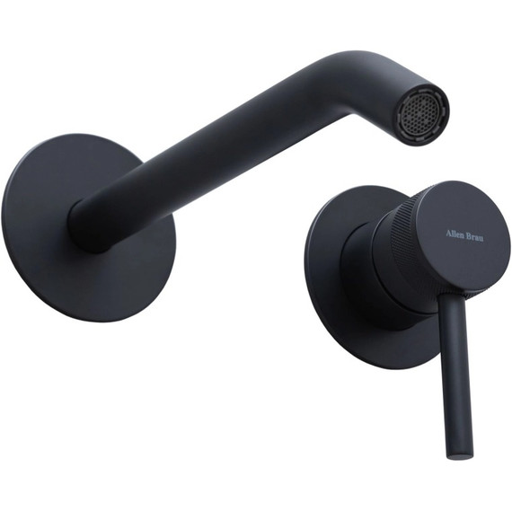 Смеситель для раковины настенный Allen Brau Priority 5.31A03-31 (со скрытой частью) чёрный матовый - фото 3