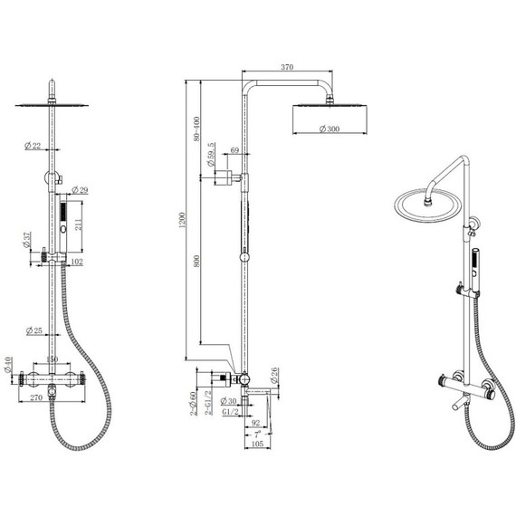 Душевая стойка c термостатом Allen Brau Priority 5.31T10-00 - фото 6