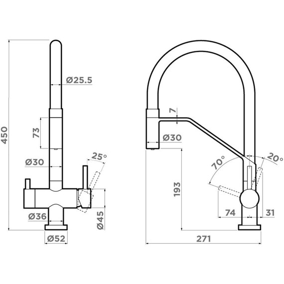 Смеситель для кухни Omoikiri Akeno C 4994543 - фото 4